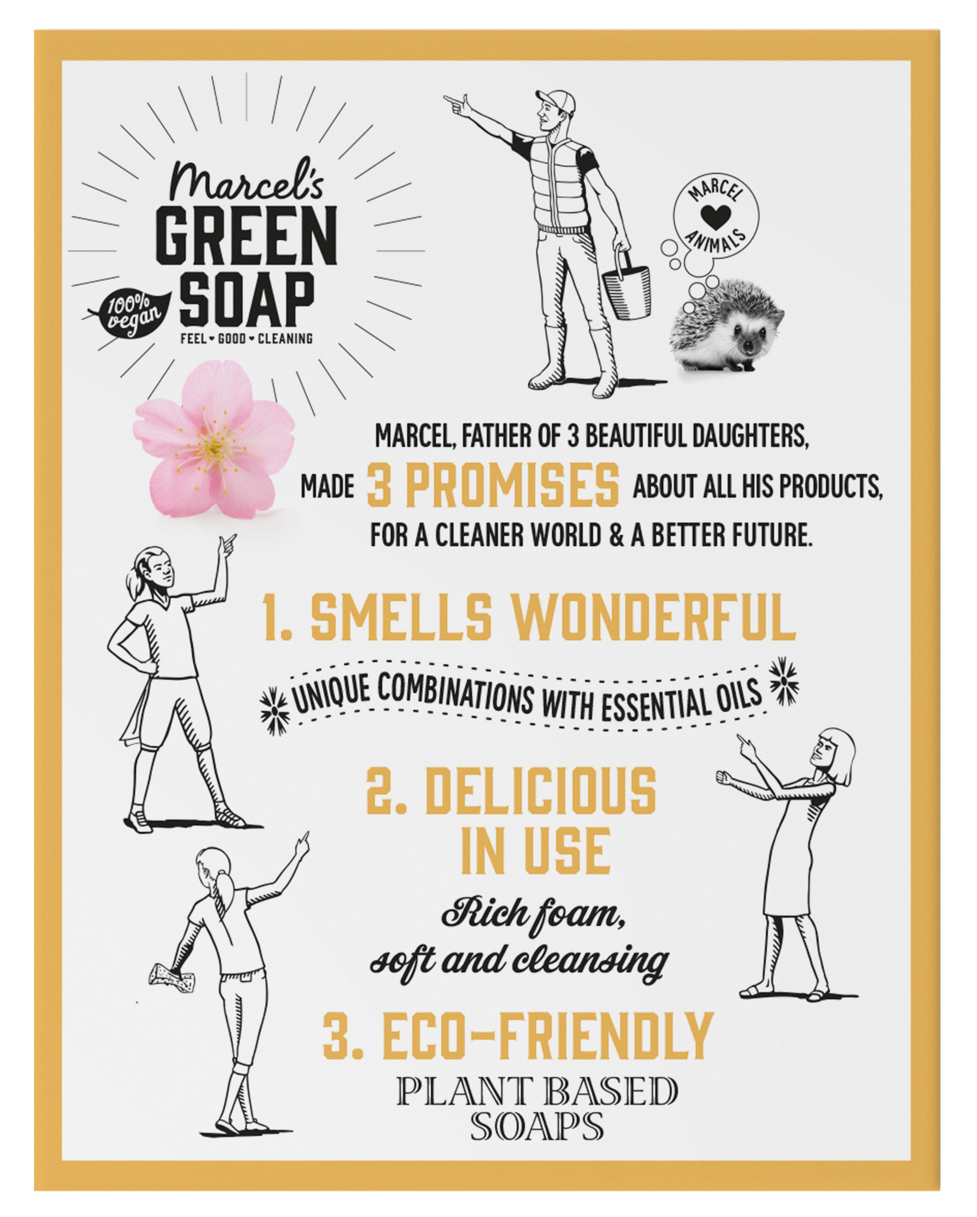 Marcel's Green Soap Shampoo bar vanille & kersenbloesem 90.00 Gram