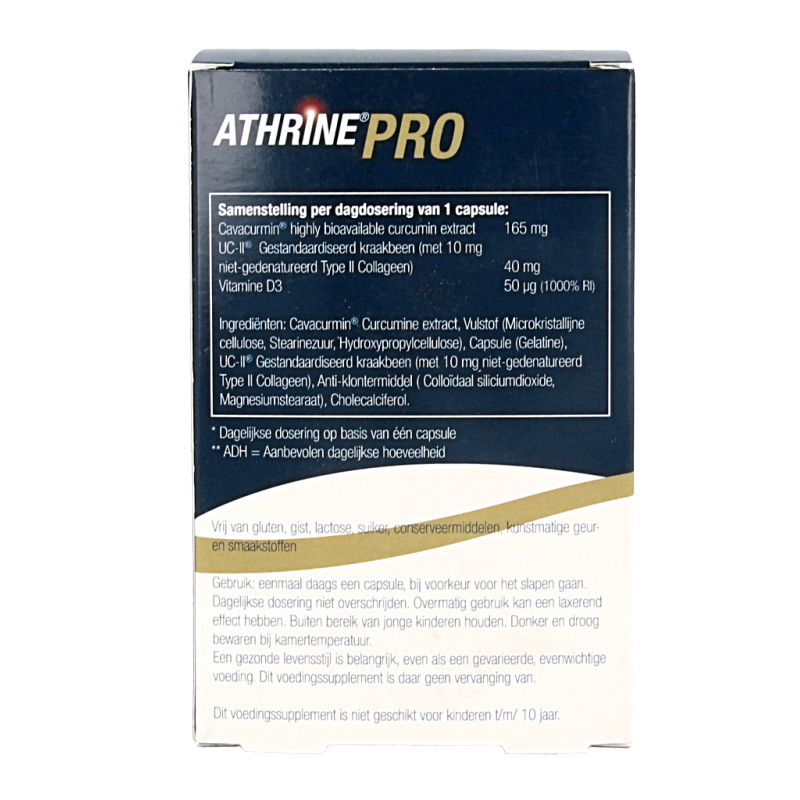 Athrine PRO - UC-II Cavacurmin en Vitamine D3 90 Capsules