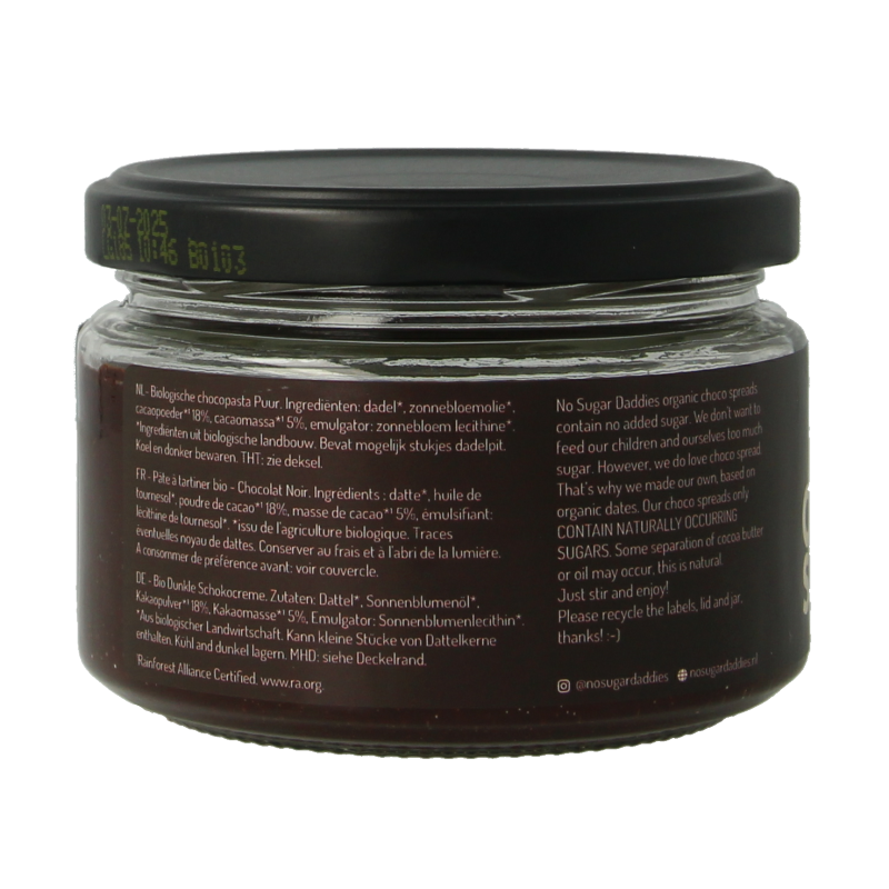 No Sugar Daddies Chocopasta puur bio 200 Gram