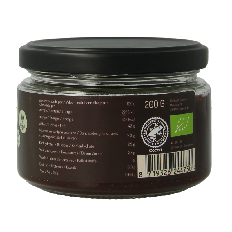 No Sugar Daddies Chocopasta puur bio 200 Gram