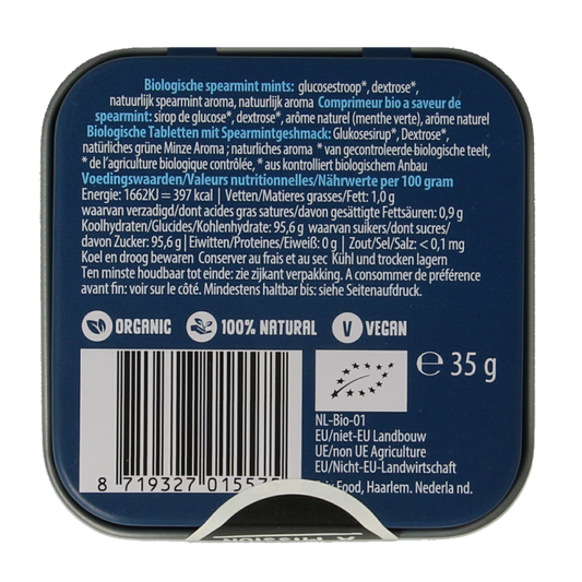 Max mints Spearmint blikje vierkant bio 35 Gram