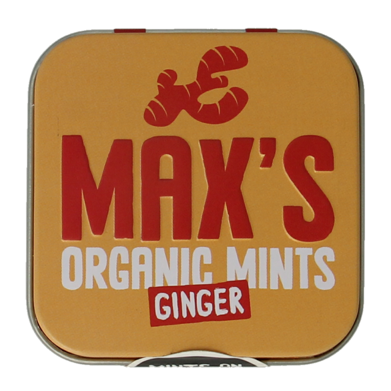 Max mints Ginger blikje vierkant bio 35 Gram
