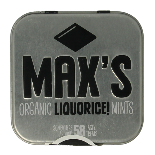 Max mints Liquorice blikje vierkant bio 35.00 Gram