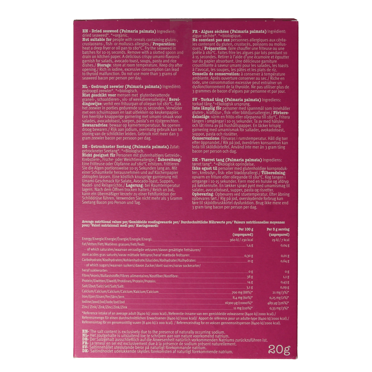 Seamore Seaweed bacon bio 30.00 Gram