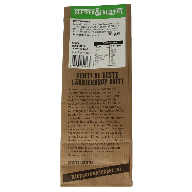 Klepper&Klepper De beste drop ooit laurier 200 Gram