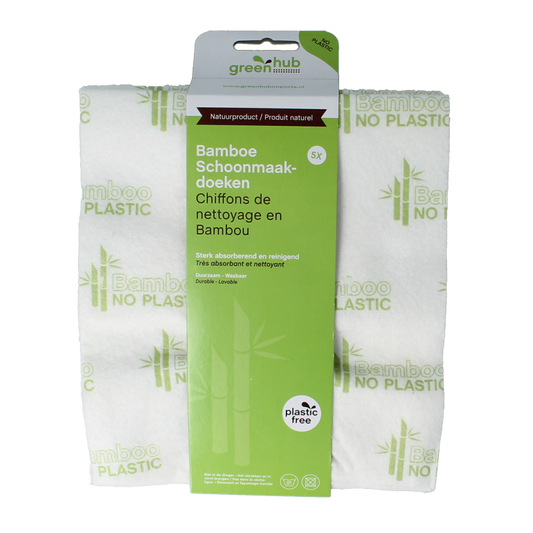 Greenhub  Schoonmaakdoeken bamboe 5 Stuks