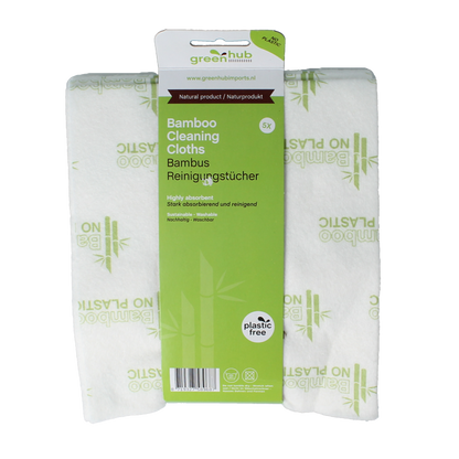 Greenhub  Schoonmaakdoeken bamboe 5 Stuks