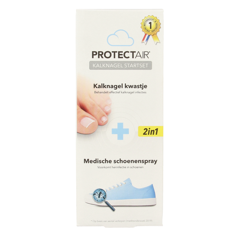 Protectair Kalknagel startset kalknagelkwastje en schoenspray 1 Set