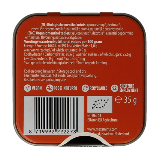 Max mints Dutch blikje vierkant bio 35 Gram