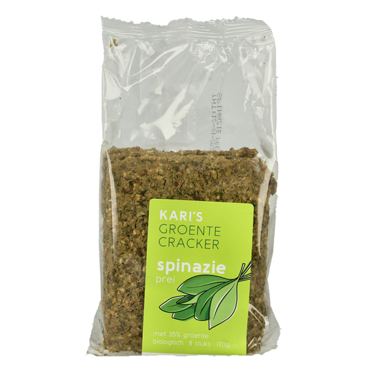Kari's Crackers  Groentecracker spinazie prei bio 170 Gram