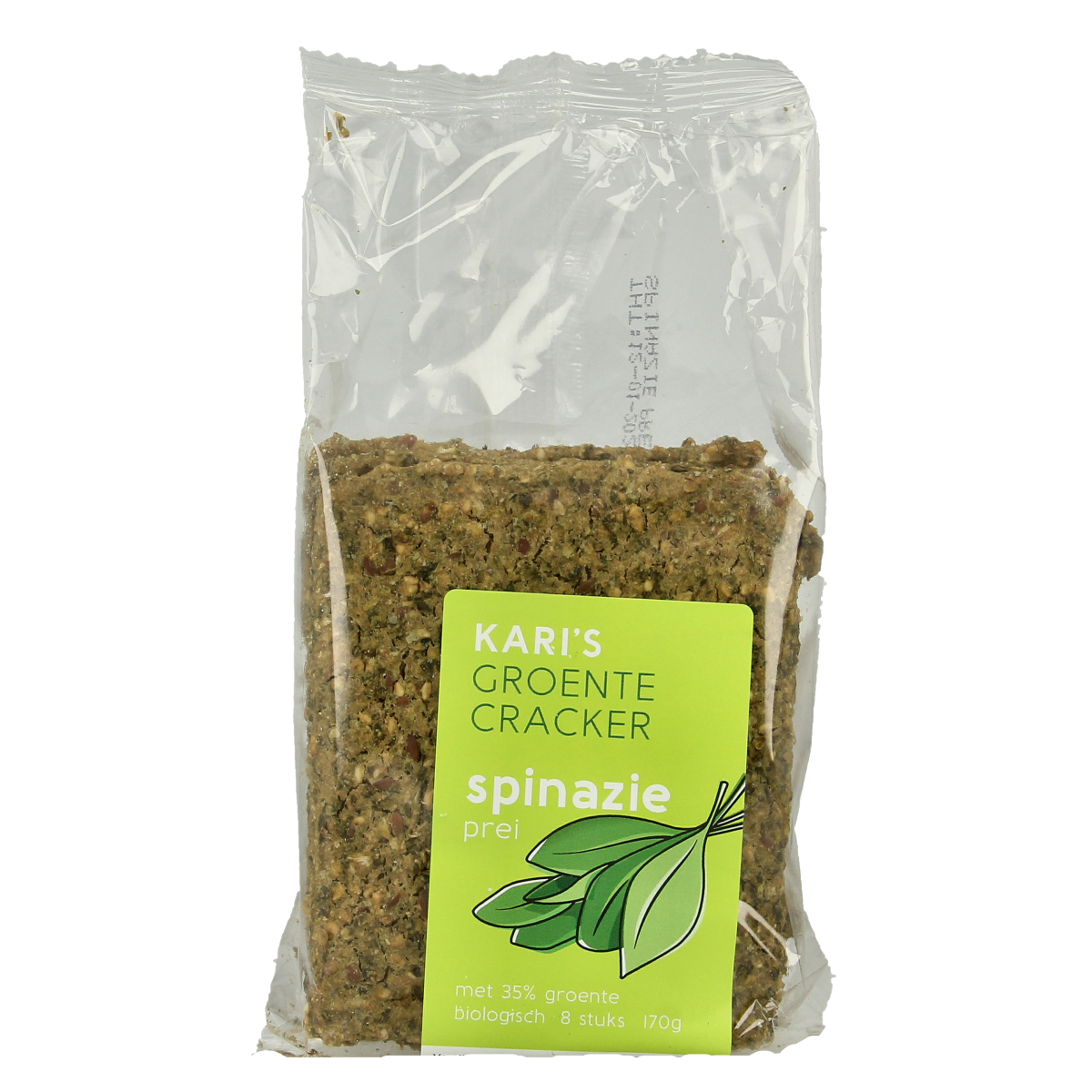 Kari's Crackers  Groentecracker spinazie prei bio 175.00 Gram