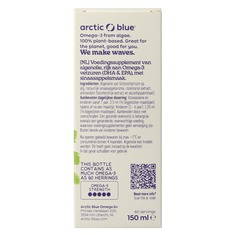Arctic Blue Algenolie DHA en EPA 150 Milliliter