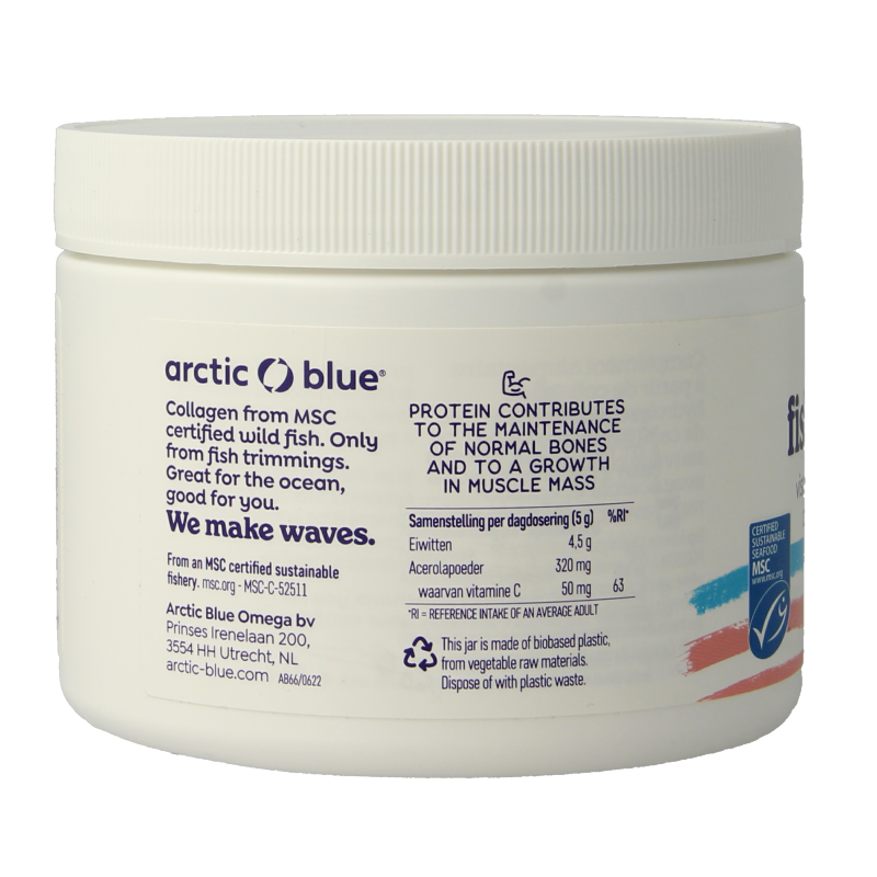 Arctic Blue Viscollageen poeder MSC aardbei 150 Gram