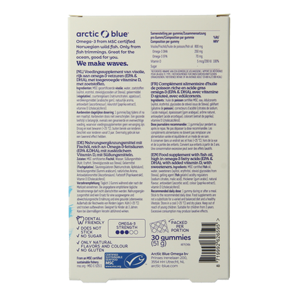 Arctic Blue Omega 3 gummy DHA EPA vitamine D 30.00 Gummies