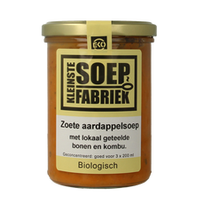 Kleinstesoepfabriek Zoete aardappelsoep met lokale bonen en kombu bio 400.00 Milliliter