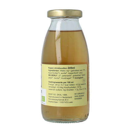 Kleinstesoepfabriek Drinkbouillon kip bio 245.00 Milliliter