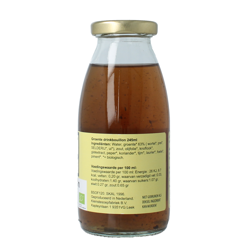 Kleinstesoepfabriek Drinkbouillon groente bio 245 Milliliter