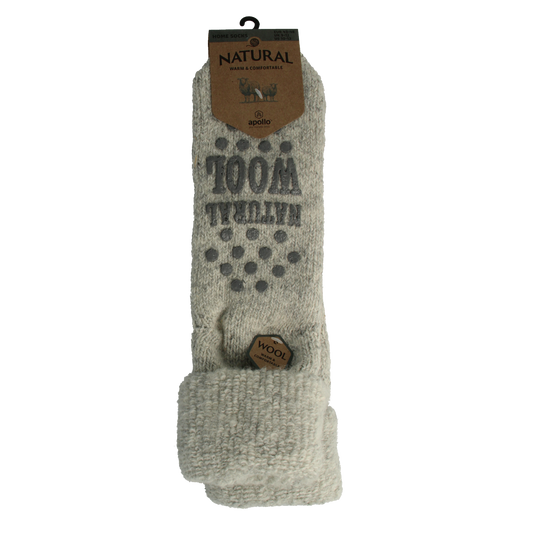 Apollo Slofsok anti slip unisex grijs/beige maat 43-46 1.00 Paar