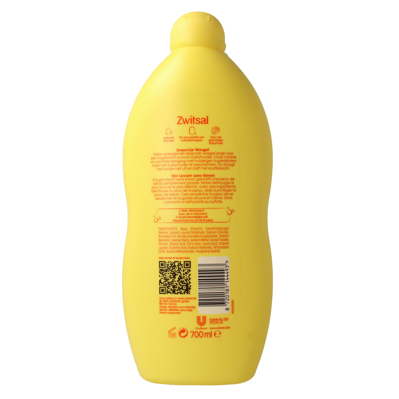 Zwitsal Wasgel zeepvrij 700 Milliliter