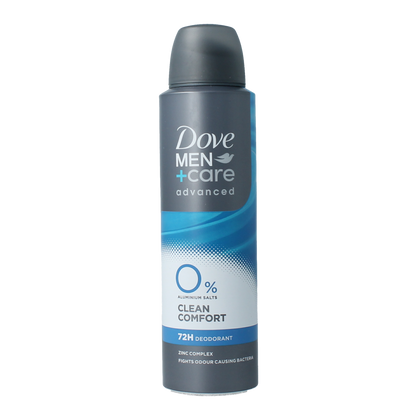 Dove Deodorant spray men+ care clean comfort 0% 150.00 Milliliter