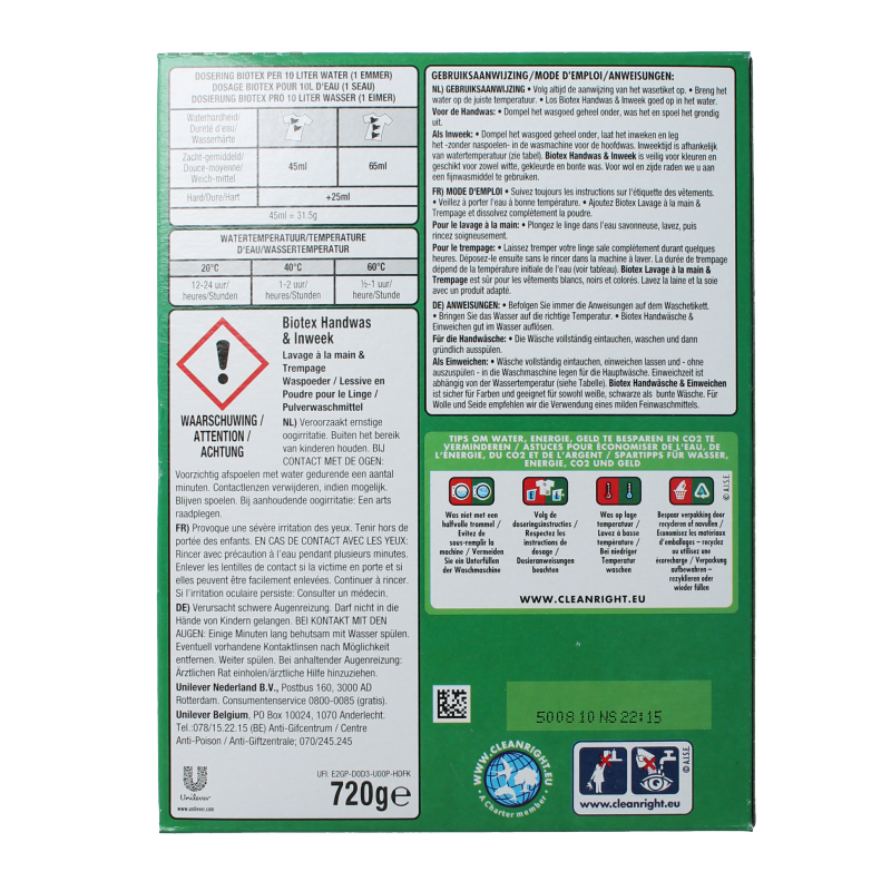 Biotex Waspoeder was & inweek 720 Gram