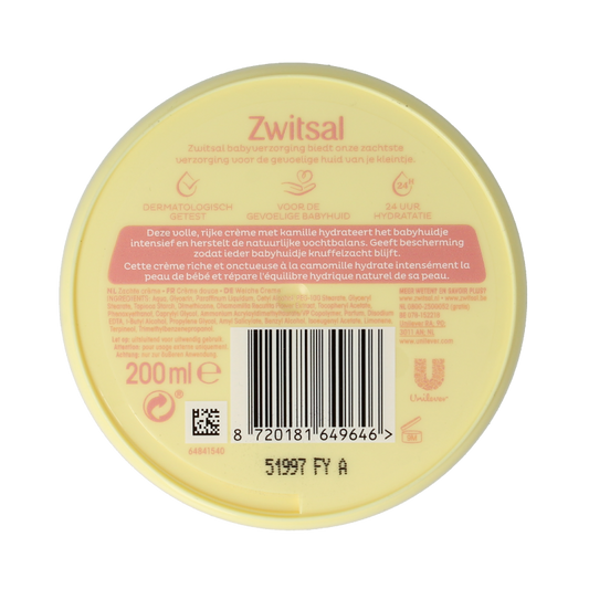 Zwitsal Zachte creme pot 200 Milliliter