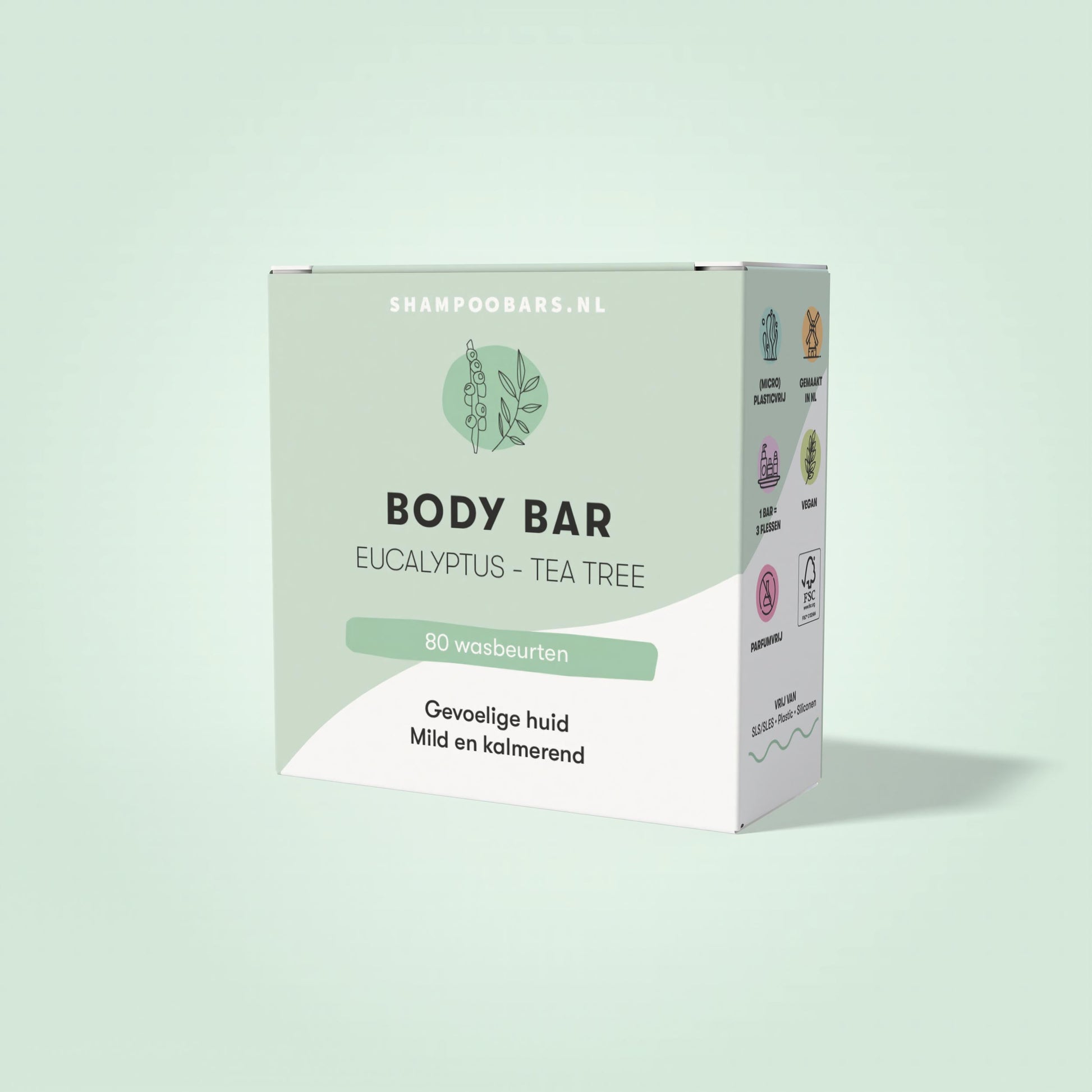 Shampoobars Body bar eucalyptus & tea tree 60 Gram