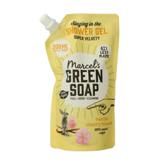 Marcel's Green Soap Showergel vanille & kersenbloesem navulling 500.00 Milliliter