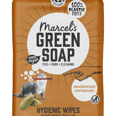 Marcel's Green Soap Cleansing wipes sandelhout & kardemom 60.00 Stuks