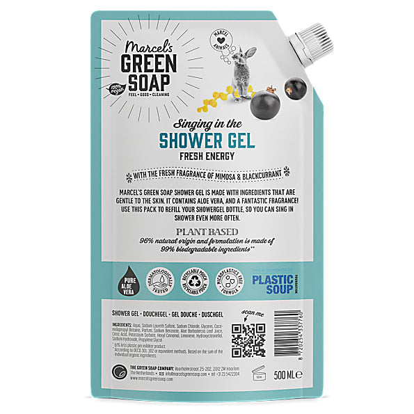 Marcel's Green Soap Showergel mimosa & black currant navul 500 Milliliter