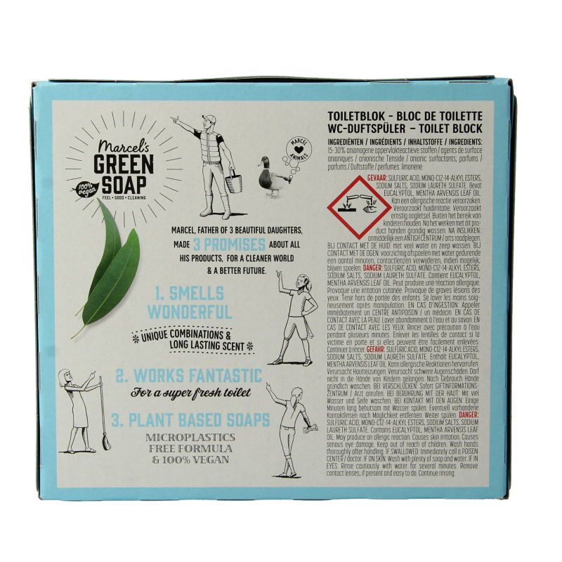 Marcel's Green Soap Toiletblok munt & eucalyptus 35 Gram