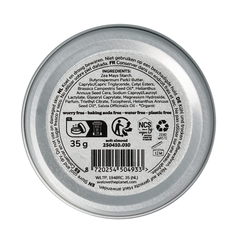 We Love Deodorant balm soft almond sensitive vegan 35 Gram