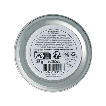 We Love The Planet Sunscreen balm vegan SPF50 35.00 Gram