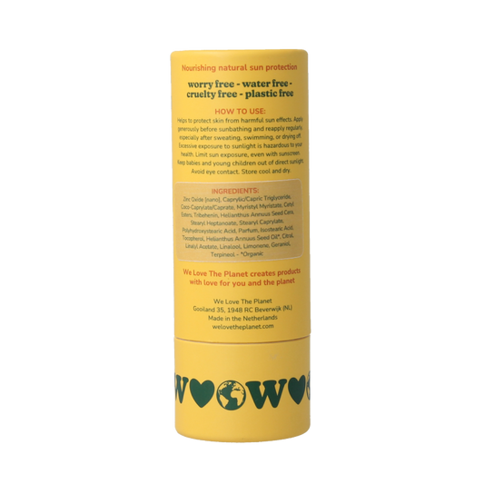We Love The Planet Sunscreen stick vegan SPF50 40 Gram