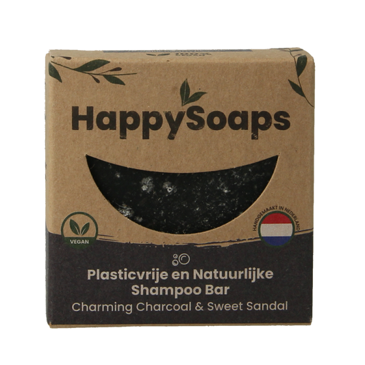 Happysoaps Shampoo bar charming charcoal & sweet sandal 70 Gram