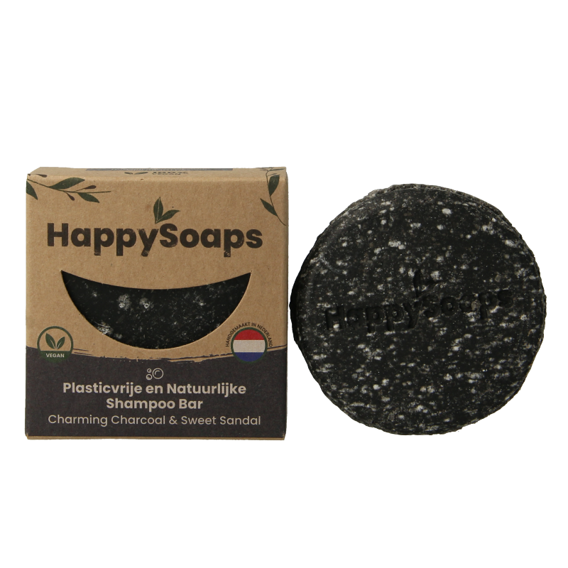 Happysoaps Shampoo bar charming charcoal & sweet sandal 70 Gram