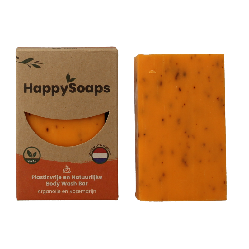 Happysoaps Body bar arganolie en rozemarijn 100 Gram