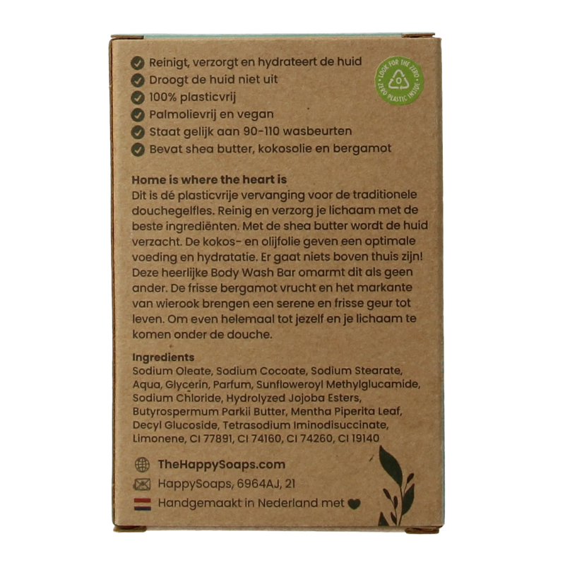 Happysoaps Body bar bergamot en wierook 100 Gram