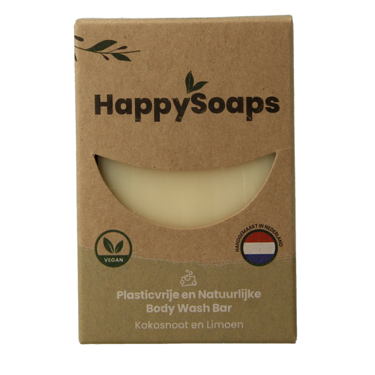 Happysoaps Body bar kokosnoot & limoen 100 Gram