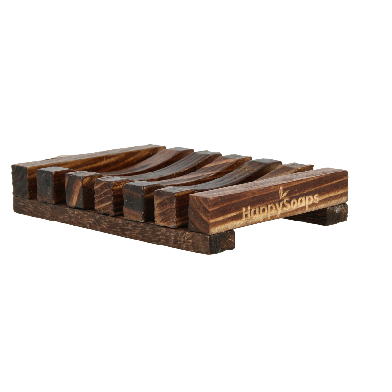 Happysoaps Shampoo bar/zeep houder van donker hout 1 Stuks