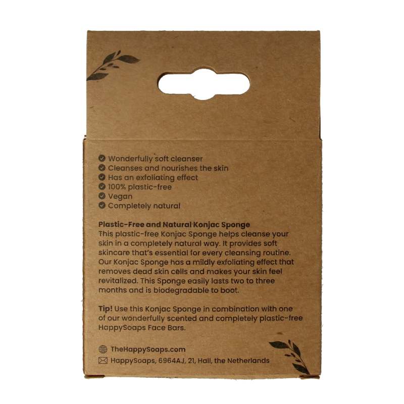 Happysoaps Konjac spons gevoelige huid 1 Stuks