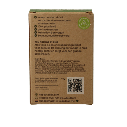 Happysoaps Shaving bar aloe vera 80 Gram