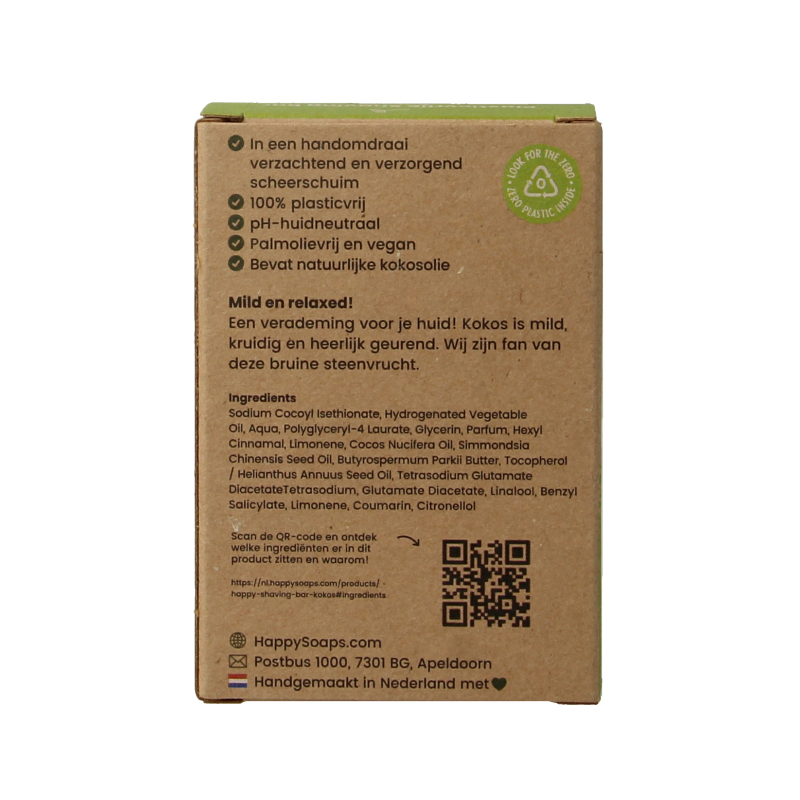 Happysoaps Shaving bar kokos 80 Gram