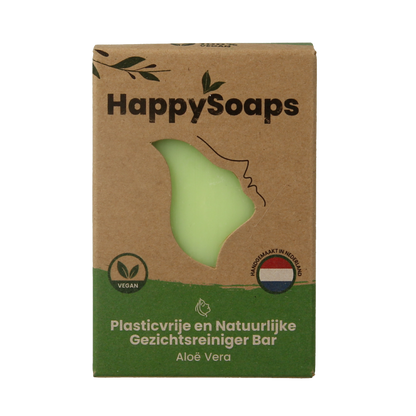 Happysoaps Gezichtsreiniger bar aloe vera 70 Gram