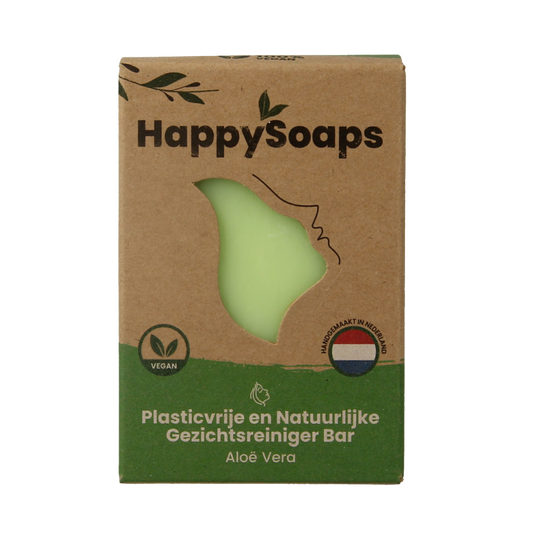 Happysoaps Gezichtsreiniger bar aloe vera 70 Gram
