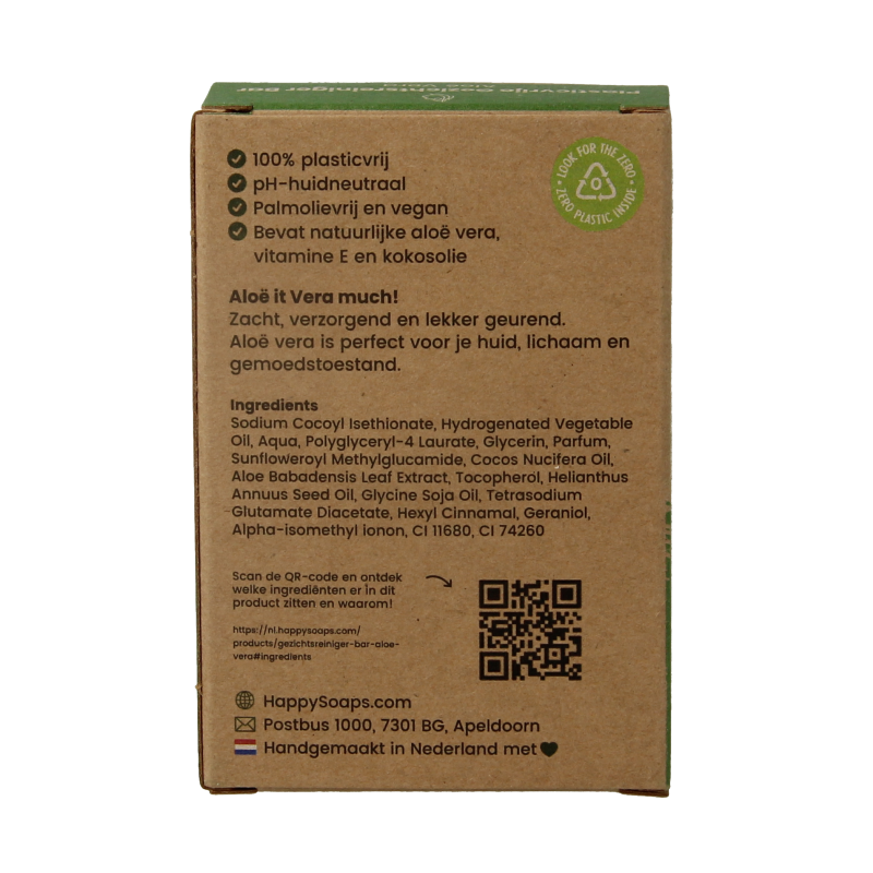 Happysoaps Gezichtsreiniger bar aloe vera 70 Gram