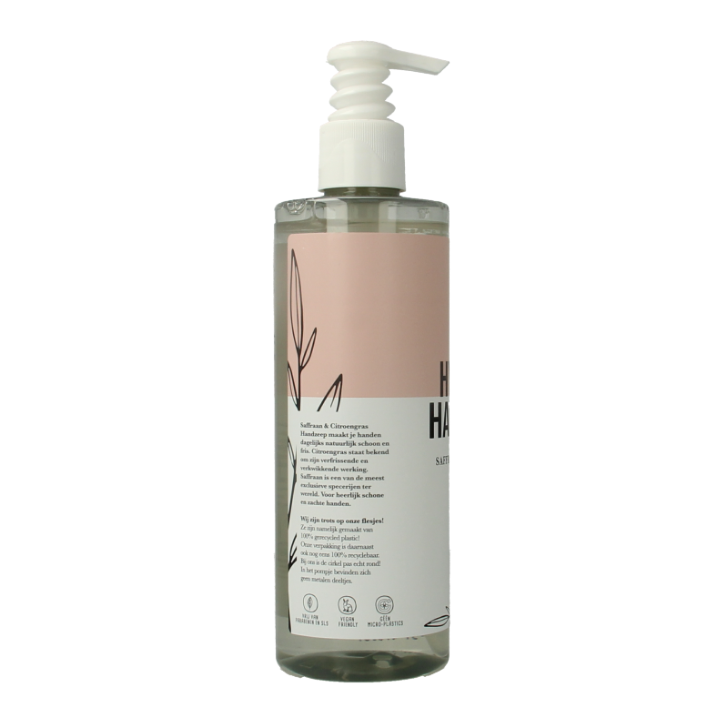 The Green Lab Co Handzeep vloeibaar saffraan & citroen met pomp 300 Milliliter