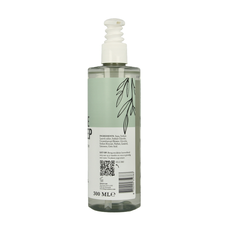 The Green Lab Co Handzeep vloeibaar eucalyptus & basilicum met pomp 300 Milliliter