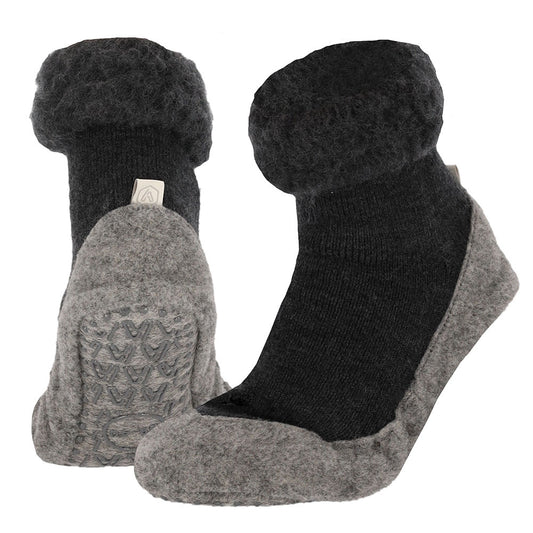 Apollo Huisslof wol anti-slip antraciet 41/42 1 Paar