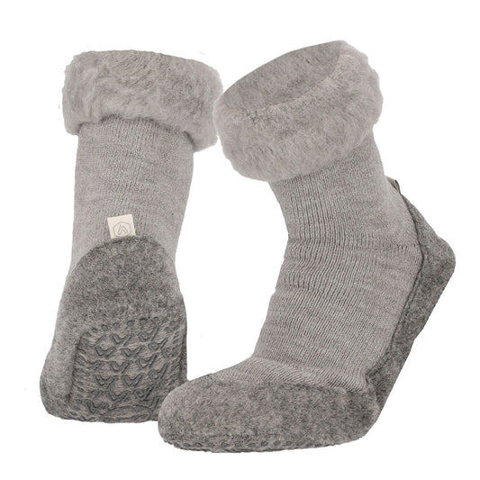 Apollo Huisslof wol anti-slip grijs 45/46 1 Paar